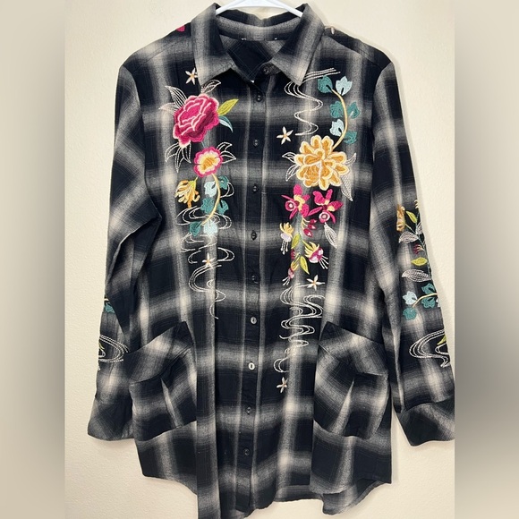 Johnny Was LANI PAINTERS SMOCK TUNIC Retails 260.00 - Picture 4 of 9